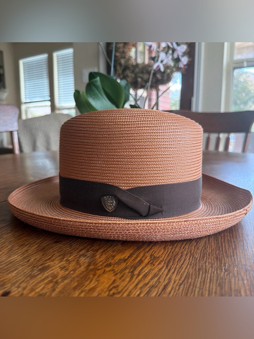 Rare Copper Dobbs El Dorado Milan Straw Homburg Hat -  (Size 7 Regular)